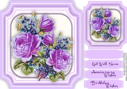 Beautiful Pink Roses and Violets 