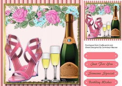 Pink Party shoes and Champagne