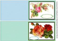 2 Beautiful Cut and Fold Roses notelets 
