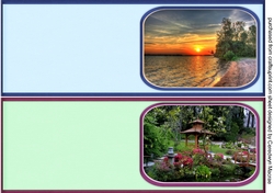 2 A6 Notelet card , Sunset and Japanese Garden