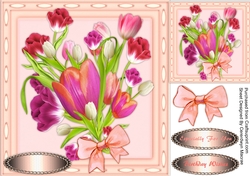 Beautiful Tulips in a Stitched Fframe