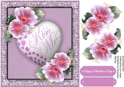 Beautiful Kiss me Heart and love Roses Lilac 