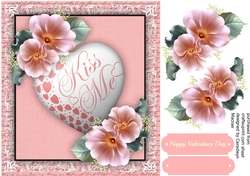 Beautiful Kiss me Heart and love Roses Pink