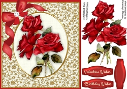 Beautiful Red Roses in a Gilded gold Frame 