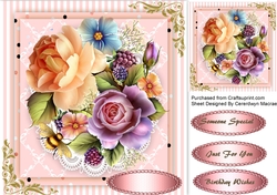 Beautiful English Roses on Lace 