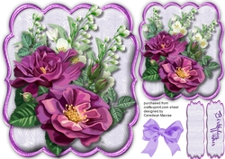 Lovely Mauve roses in a Bracket mat 