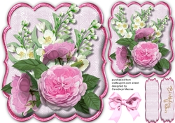 Lovely Pink roses in a Bracket mat
