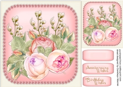 Stunning Roses on a Pink Mat
