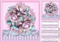 Beautiful Roses on a Ornate Mat