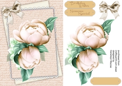 Beautiful Peony on a script mat 
