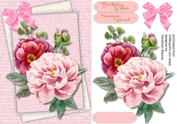 Beautiful Pink Roses on a script mat 