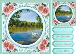 Beautiful Love Roses and Lake Scene