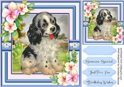 Beautiful Spaniel and Pencil Flowers