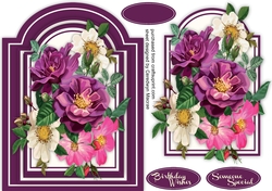 Beautiful Mixed Roses on  Plum Mat 
