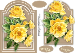 Beautiful Yellow   Roses on Taurpe  Mat 