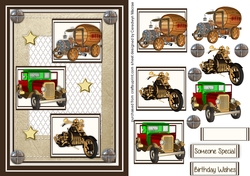 Mens Card Vintage Vehicles