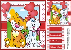 Cute Valentine Cat Couple 