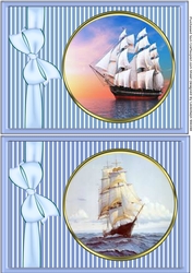 2 Lovely Sailing ship Toppers 