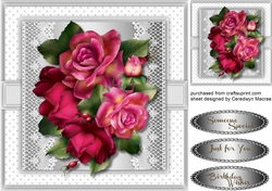 Stunning Roses on a Silver lace Mat 6