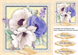 Beautiful Anemones on a Script mat