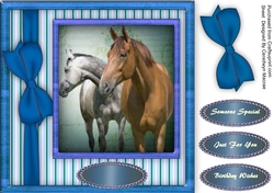 Beautiful Horses in a Blue frame 