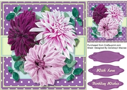 Stunning Chrysanthemums on a polka Mat 