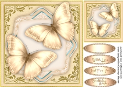 Gold Butterflys on a Shaped Mat