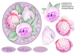 Beautiful Roses on a Stitched Oval Mat 