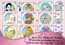 9, Sheet Bumper kit Patchwork Animals
