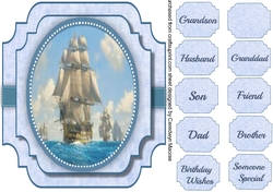 Beautifuil Shaped card , Sailing ships