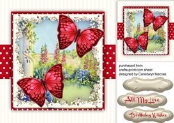 Beautiful Red Flutters and Flowers
