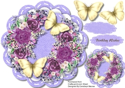 Beautiful Plum roses and Butterflys