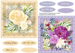 2 Beautiful Stitched Burlap frames with Roses