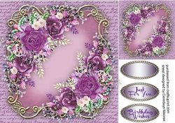 Beautiful Plum Roses on a Ornate