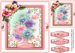 Beautiful Pink Pansys in a pink frame