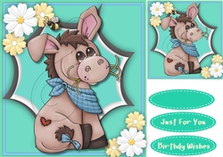 Cute Donkey and Daisys