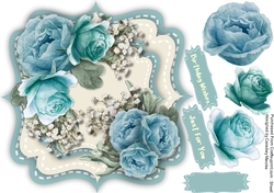 Beautiful Blue Roses on a Bracket Mat