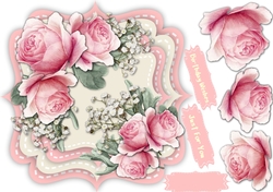 Beautiful Pink Roses on a Bracket Mat