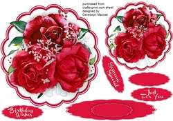 Red Roses Easel Or Topper