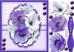 Lilac Anemones in a scalloped frame