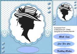 Beautiful Blue Silhouette Lady