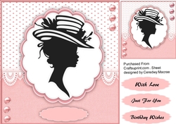 Beautiful Pink  Silhouette Lady 
