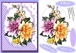 Beautiful Crean and Lilac Dahlias