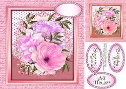 Beautiful Lilac Roses in a Gold Frame 