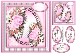 Beautiful soft Cerise Roses in a Gold Frame 
