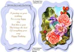 Tent card , Bird on a Branch 2