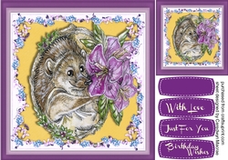 Cute Hedgehog with Flowers