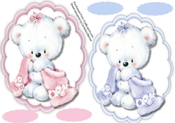 Pink and Blue Cute Teddys Toppers