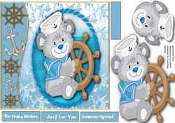 Little Sailor bear with his ships wheel