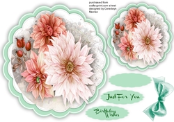 Beautiful Scalloped Posy of Pink Dahlias